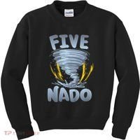 Five Nado Warning 5th Birthday Tornado Themed Birthday Kids Sweatshirt thumb 0