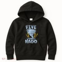 Five Nado Warning 5th Birthday Tornado Themed Birthday Kids Hoodie thumb 0