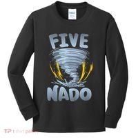 Five Nado Warning 5th Birthday Tornado Themed Birthday Kids Long Sleeve Shirt thumb 0