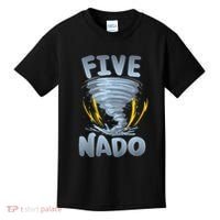 Five Nado Warning 5th Birthday Tornado Themed Birthday Kids T-Shirt thumb 0