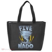 Five Nado Warning 5th Birthday Tornado Themed Birthday Tote Bag thumb 0
