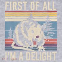 First Of All I’M A Delight Sarcastic Angry Opossum Possum Women's Racerback Cropped Tank thumb 2