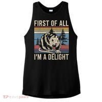 First Of All I’M A Delight Sarcastic Angry Opossum Possum Ladies PosiCharge Tri-Blend Wicking Tank thumb 0