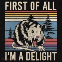 First Of All I’M A Delight Sarcastic Angry Opossum Possum Ladies PosiCharge Tri-Blend Wicking Tank thumb 2