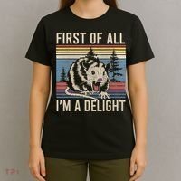First Of All I’M A Delight Sarcastic Angry Opossum Possum T-Shirt thumb 4