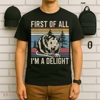 First Of All I’M A Delight Sarcastic Angry Opossum Possum T-Shirt thumb 6
