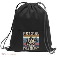 First Of All I’M A Delight Sarcastic Angry Opossum Possum Sweatshirt Cinch Pack Bag thumb 0