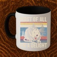 First Of All I’M A Delight Sarcastic Angry Opossum Possum Coffee Mug thumb 2