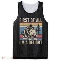 First Of All I’M A Delight Sarcastic Angry Opossum Possum Mesh Reversible Basketball Jersey Tank thumb 0