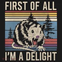 First Of All I’M A Delight Sarcastic Angry Opossum Possum Women's Tank Top thumb 5