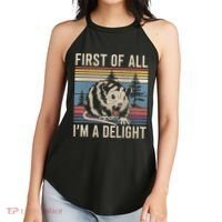 First Of All I’M A Delight Sarcastic Angry Opossum Possum Women's Perfect Tri Rocker Tank thumb 2