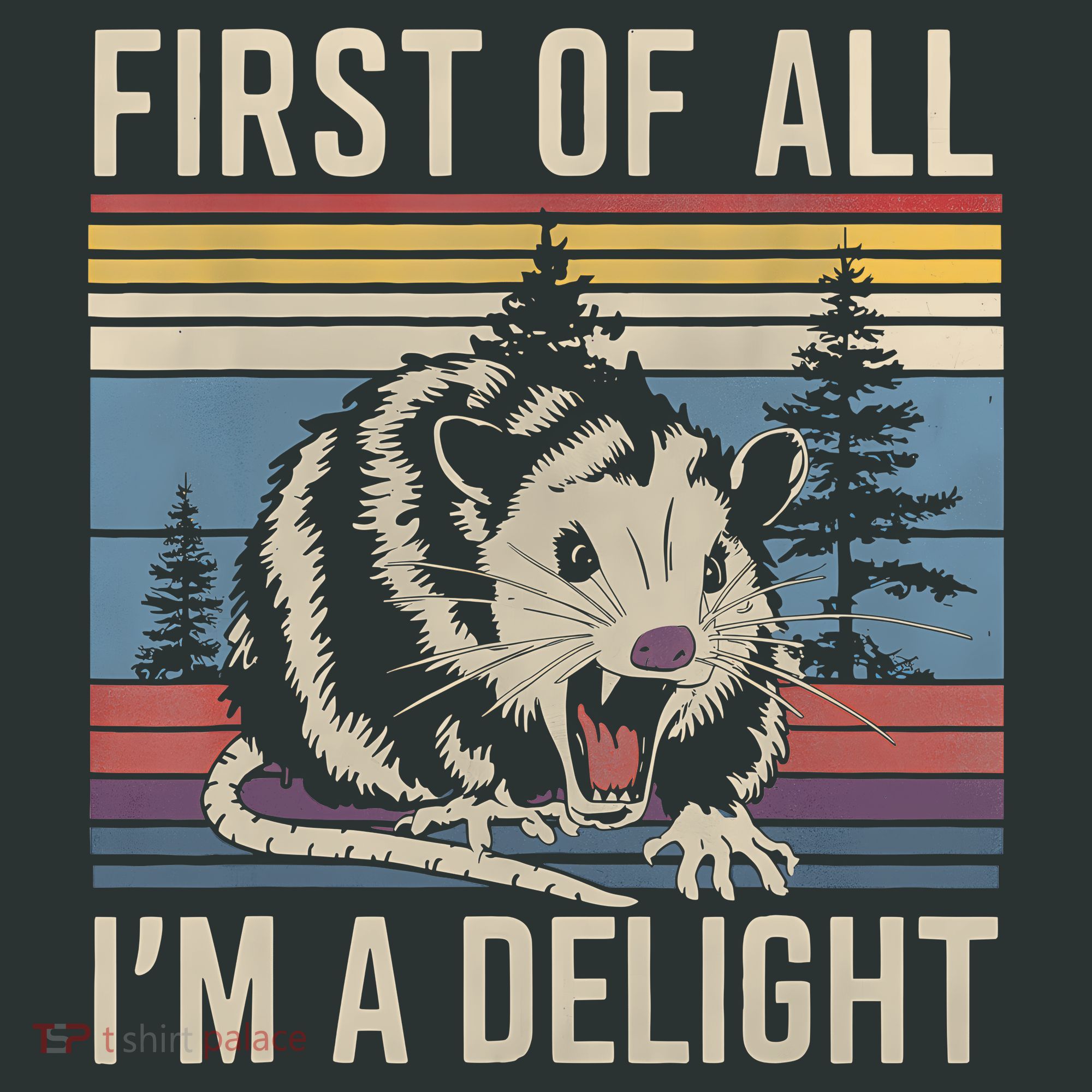 First Of All I’M A Delight Sarcastic Angry Opossum Possum Infant Baby Jersey Bodysuit