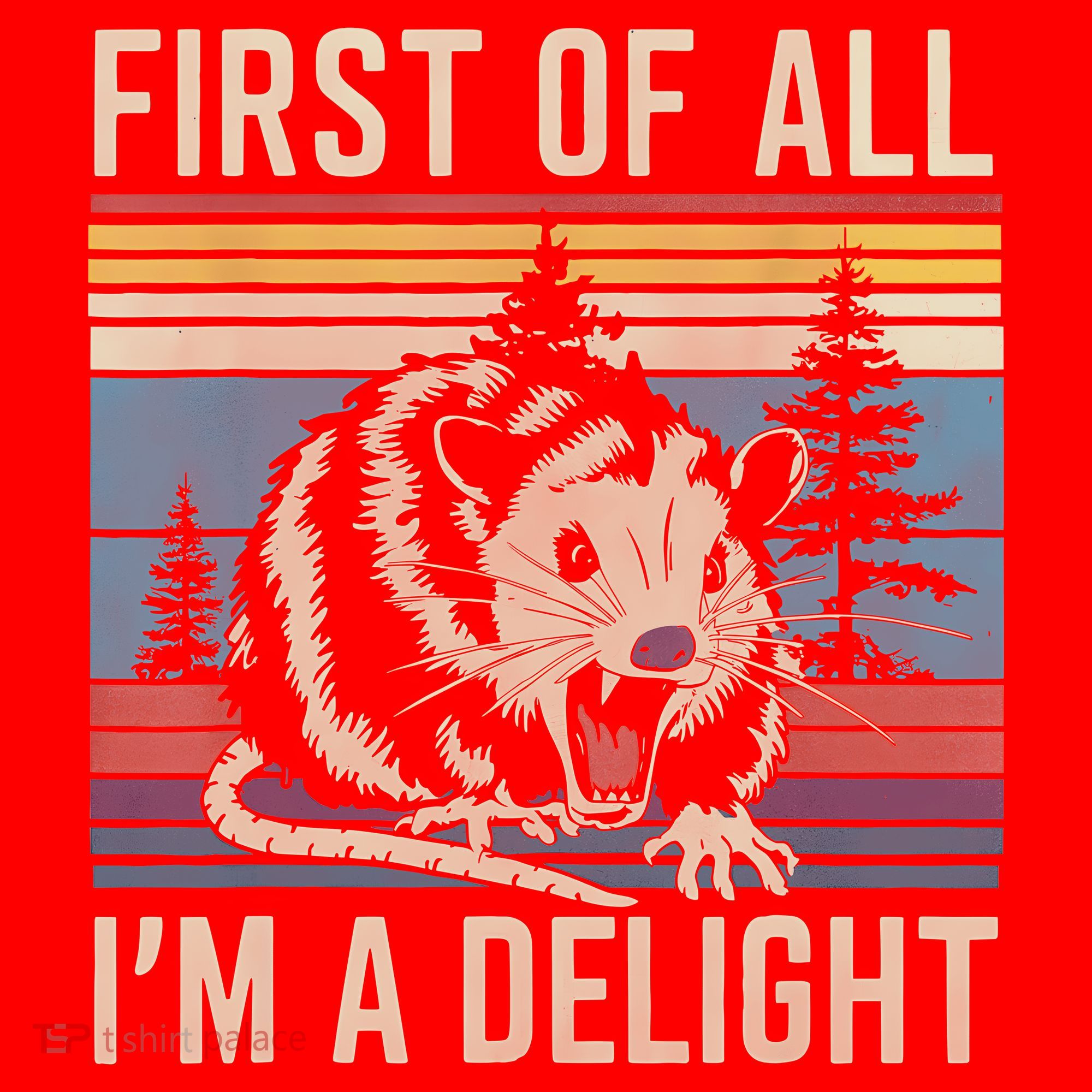 First Of All I’M A Delight Sarcastic Angry Opossum Possum Santa Hat