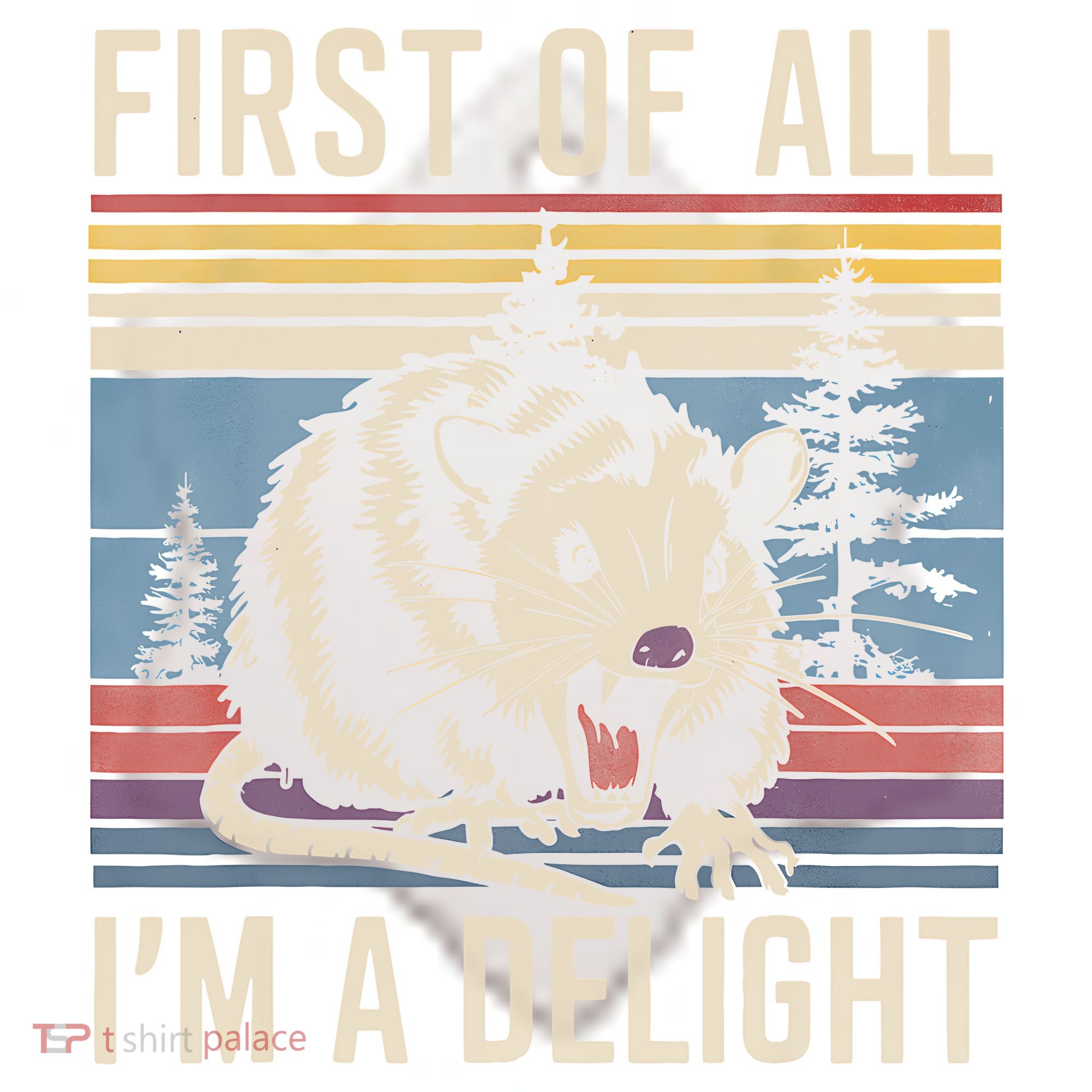 First Of All I’M A Delight Sarcastic Angry Opossum Possum Ceramic Ornament
