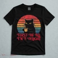 First Of All IM A Delight Sarcastic Angry Cat T-Shirt thumb 5