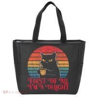First Of All IM A Delight Sarcastic Angry Cat Tote Bag thumb 0