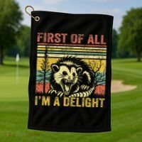 First Of All IM A Delight Golf Towel thumb 1