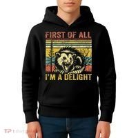 First Of All IM A Delight Kids Hoodie thumb 4