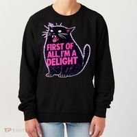 First Of All I'm A Delight Roaring Black Cat Women's Sweatshirt thumb 0