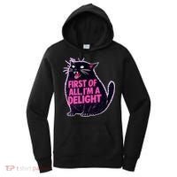 First Of All I'm A Delight Roaring Black Cat Women's Hoodie thumb 0