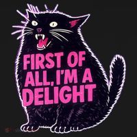 First Of All I'm A Delight Roaring Black Cat Women's Hoodie thumb 2