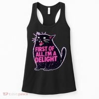 First Of All I'm A Delight Roaring Black Cat Women's Tank Top thumb 0