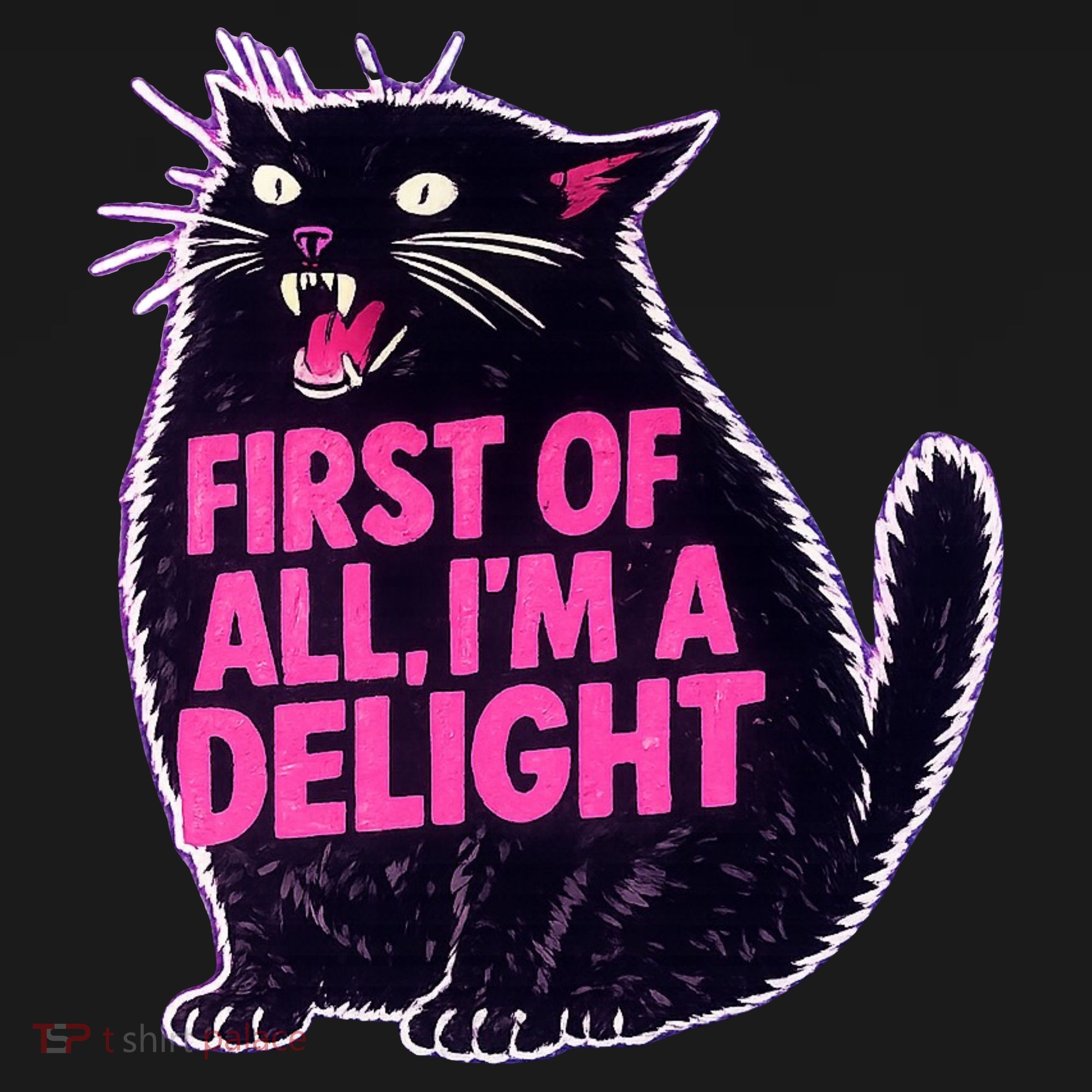 First Of All I'm A Delight Roaring Black Cat Women's Tank Top