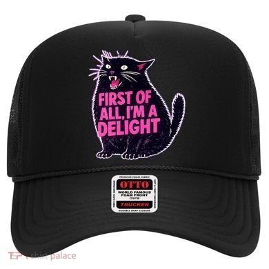 First Of All I'm A Delight Roaring Black Cat Hat