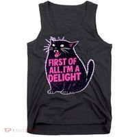 First Of All I'm A Delight Roaring Black Cat Tank Top thumb 0