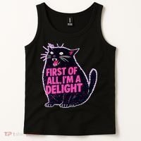 First Of All I'm A Delight Roaring Black Cat Tank Top thumb 2