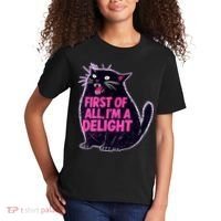 First Of All I'm A Delight Roaring Black Cat Kids T-Shirt thumb 2
