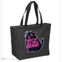 First Of All I'm A Delight Roaring Black Cat Tote Bag thumb 2