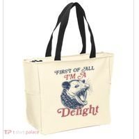 First Of All I'm A Delight Sarcastic Angry Opossum Possum Tote Bag thumb 2