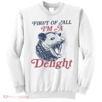 First Of All I'm A Delight Sarcastic Angry Opossum Possum Sweatshirt thumb 0