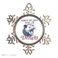First Of All I'm A Delight Sarcastic Angry Opossum Possum Ornament thumb 0
