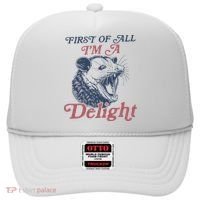First Of All I'm A Delight Sarcastic Angry Opossum Possum Hat thumb 0