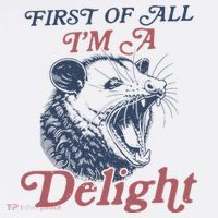 First Of All I'm A Delight Sarcastic Angry Opossum Possum Golf Towel thumb 3