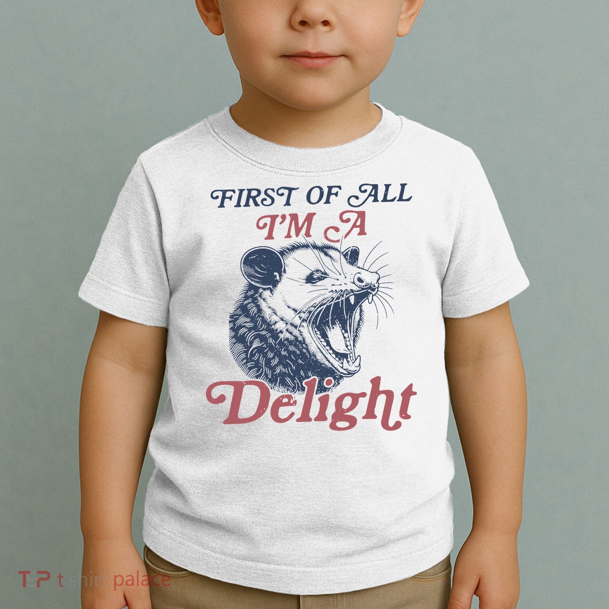 First Of All I'm A Delight Sarcastic Angry Opossum Possum Toddler T-Shirt