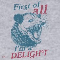 First Of All I'm A Delight Sarcastic Angry Opossum Lover Women's Sweatshirt thumb 2