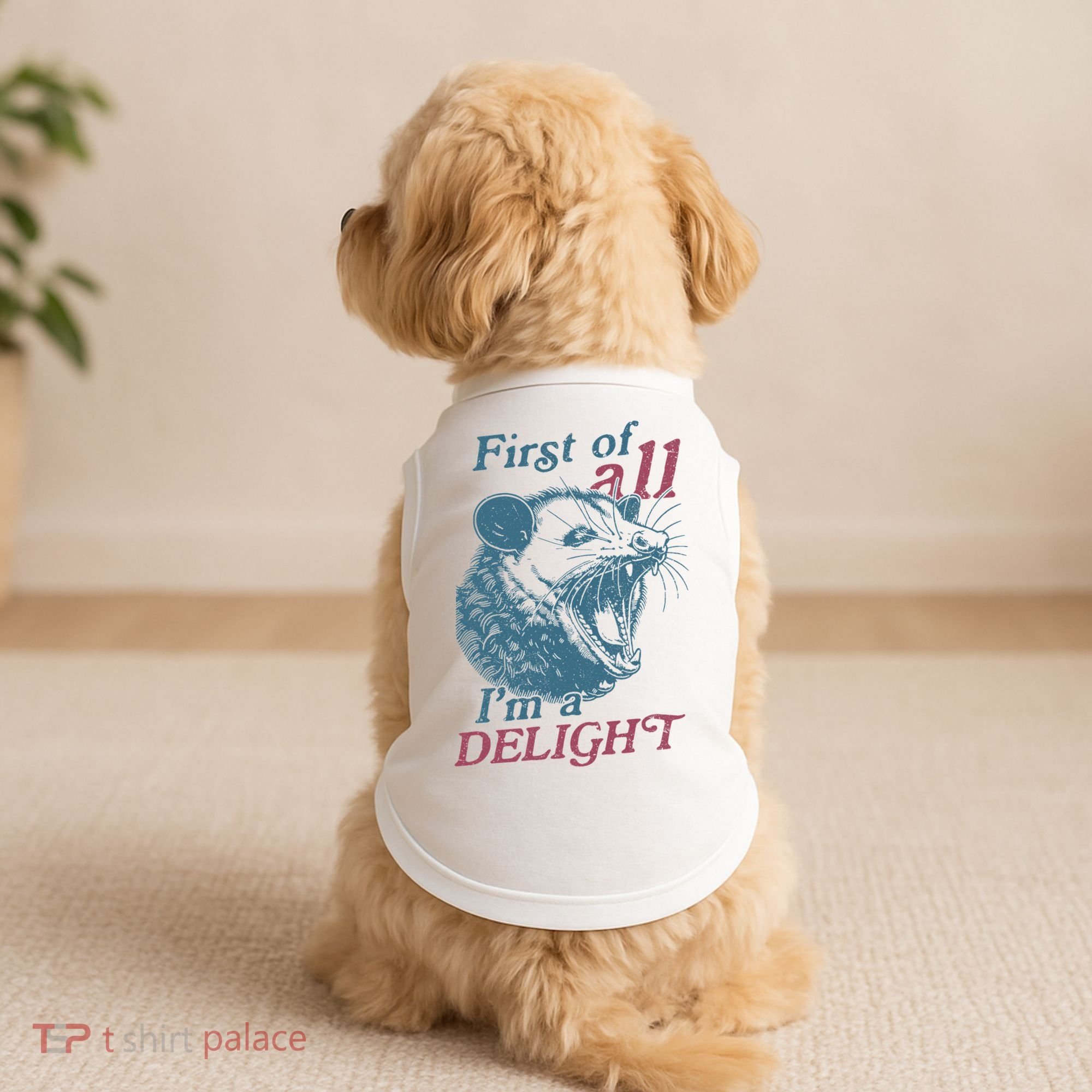First Of All I'm A Delight Sarcastic Angry Opossum Lover Doggie Tank