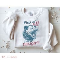 First Of All I'm A Delight Sarcastic Angry Opossum Lover Sweatshirt thumb 2