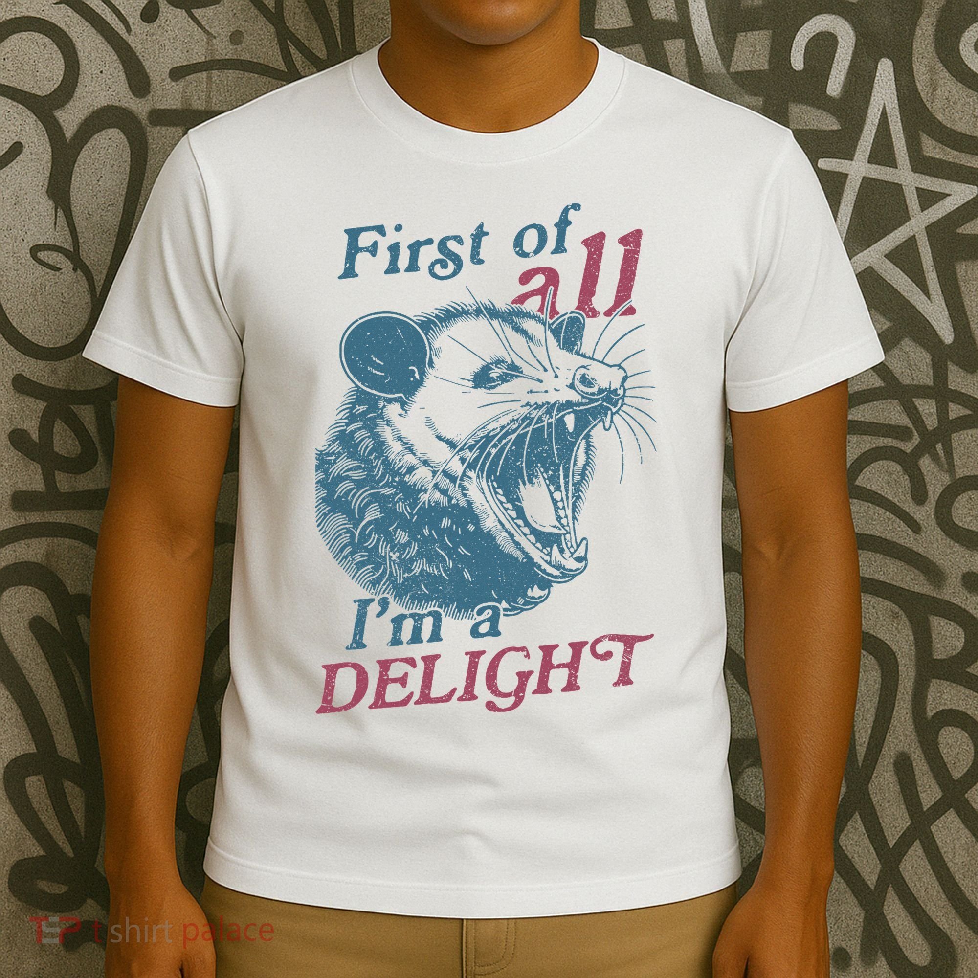 First Of All I'm A Delight Sarcastic Angry Opossum Lover T-Shirt