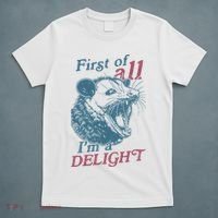 First Of All I'm A Delight Sarcastic Angry Opossum Lover T-Shirt thumb 5