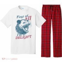 First Of All I'm A Delight Sarcastic Angry Opossum Lover Pajama Set thumb 0