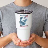 First Of All I'm A Delight Sarcastic Angry Opossum Lover Tumbler thumb 2