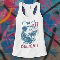 First Of All I'm A Delight Sarcastic Angry Opossum Lover Women's Tank Top thumb 3