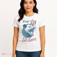 First Of All I'm A Delight Sarcastic Angry Opossum Lover Women's T-Shirt thumb 4