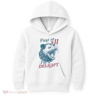 First Of All I'm A Delight Sarcastic Angry Opossum Lover Kids Hoodie thumb 0