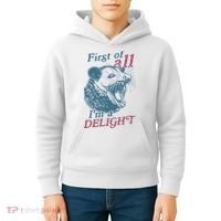 First Of All I'm A Delight Sarcastic Angry Opossum Lover Kids Hoodie thumb 4