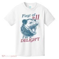 First Of All I'm A Delight Sarcastic Angry Opossum Lover Kids T-Shirt thumb 0
